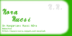 nora mucsi business card